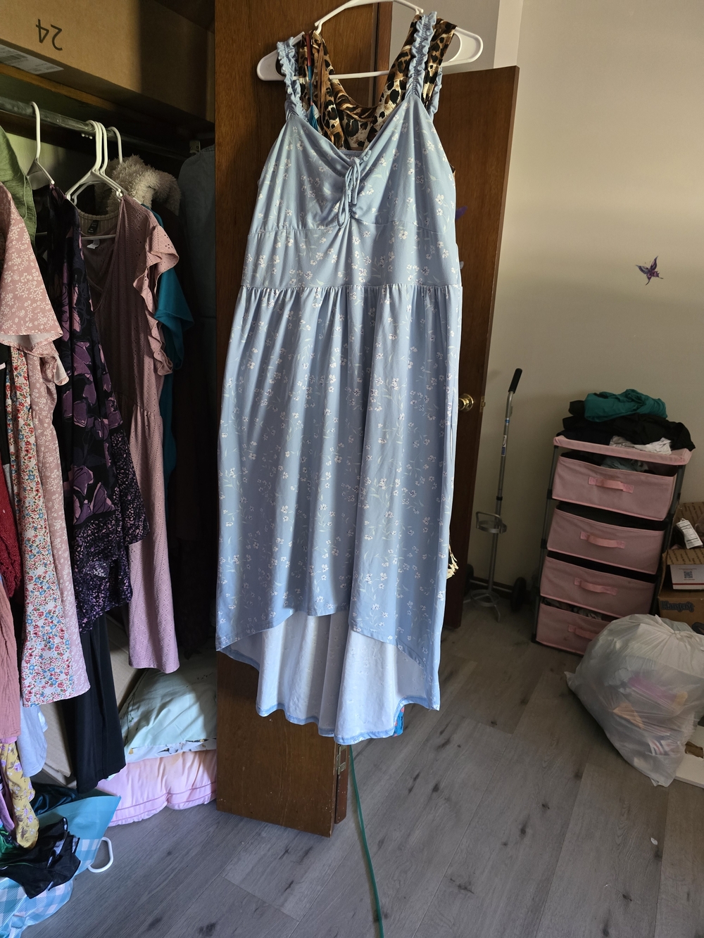 No Boundaries Light Blue Floral Dress